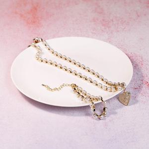 [폭스타일] [목걸이+팔찌] 러블리 펄 라인 세트