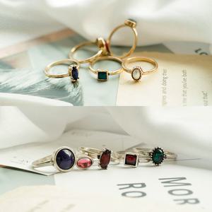 [폭스타일] [5개 1세트] 론 컬러 스톤 반지