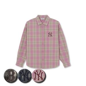 MLB 공용 베이직 코튼 플란넬 체크 셔츠 (3AWSB1061)