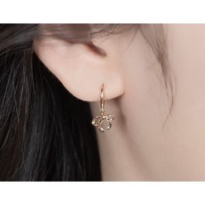 미니골드 14K 그레이스 리본 원터치 귀걸이 EETM4504