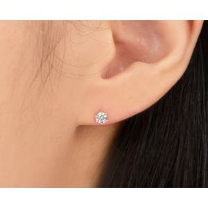 미니골드 14K 심플 큐빅 피어싱 화이트 3mm ENOM4096