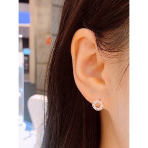 미니골드 14K 스파클링 라운드 귀걸이 ENOM4013