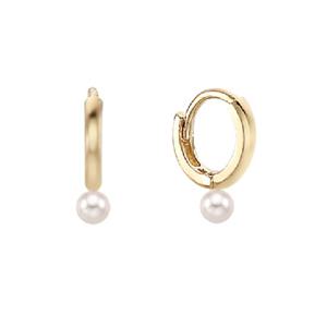 미니골드 14K 진주링귀걸이(링10mm+진주4mm) ECPM4079