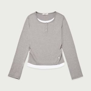 여성 웨일 헨리넥 슬림핏 레이어드 티셔츠_055(10530-131-604-45)