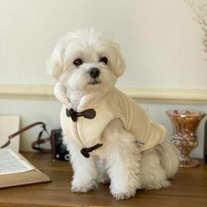 겨울 강아지 코듀로이 뽀글이안감 애견 조끼 베스트옷