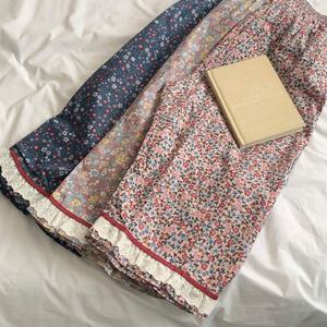 마리끄 국내산 순면 60수 여성 플라워 체크 레이스 5부 7부 파자마바지