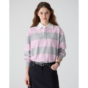 캠브리지 유니버시티 25SS 25SS 캠브리지 시그니처 긴팔 럭비 티셔츠 핑크 CQTS5E100P1