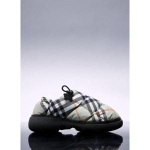 25 FW 버버리 여성 체크 나일론 혼방 필로우 뮬  bur0257020bei