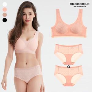 [크로커다일] 레이스 프리컷 퓨징 몰드부착 브라1종/팬티1 +1 택1 [출고가 24,900원]
