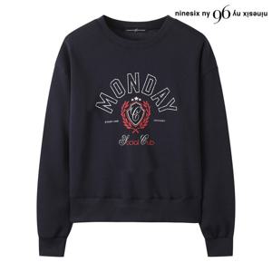 [나인식스뉴욕(영캐릭터)]기모 레터링 라운드 긴팔 티셔츠 (NP4LW001L0)