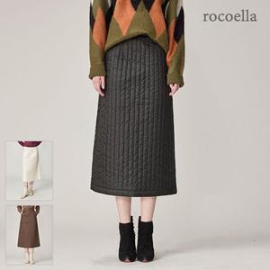 로코엘라 로웰 A라인 슬림핏 패딩 롱스커트