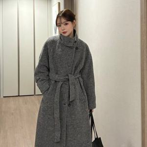 (더틸버리) 울 블렌드 하이넥 롱 코트 TRCM0CT09W