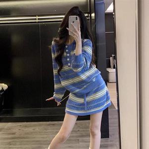 [아리엘스타일]겨울시즌 러블리 스트라이프 니트투피스 렌토리니트투피스