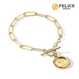 펠리체골드 [신년행운특가] 14K 엘리자베스코인 토글 팔찌
