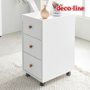데코라인 코넬 이지2 이동식 3단 서랍장 DDW059C (착불)