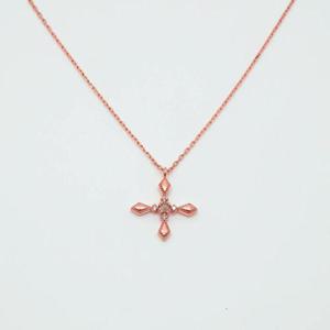 14k 그레이다이아몬드 십자가 목걸이 OPJJN1331