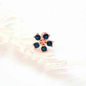 14k 런던블루토파즈 꽃 큐빅 피어싱 OPDJE817