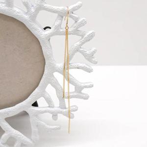 14k 후크 체인 드롭 귀걸이 한 짝 OPPE0147