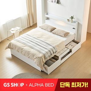 [단독특가]알파침대 클레어 LED 2단 수납침대 SS+애쉬드 본넬스프링