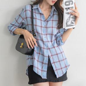 [나크21] (55~88) 베이직한 체크 카라셔츠 NK21-T-44 /빅사이즈