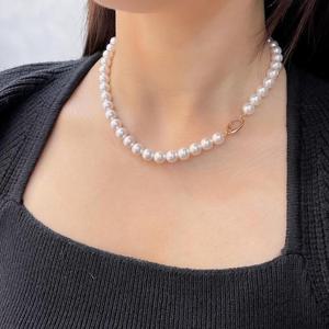 14k 8mm 스왈 진주 비드 클러치 목걸이 OPPN0178