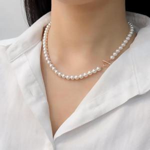 14k 6mm 스왈진주 토글 목걸이 OPPN0658