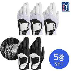 [5장 세트]PGA투어 파워 논슬립 실리콘 남성 골프장갑