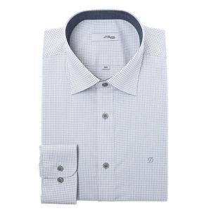 [에스티듀퐁(셔츠)]그레이 미니체크 슬림핏 긴소매 셔츠 SE4SM21LS372SGY