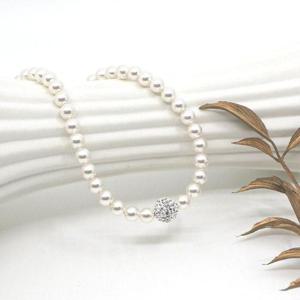 14k 화이트 점토볼 6mm 스왈 진주 목걸이 OPPN0660