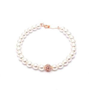 14k 피치 점토볼 5mm 스왈 진주 팔찌 OPPB0659