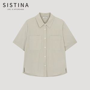 [SISTINA] 인기 쉬어 포켓 반팔 셔츠_AWWSTO21730_LK