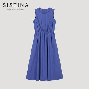 [SISTINA](77size) 백 버튼 슬리브리스 원피스_AWWOPO21190_BL