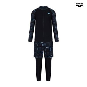 아레나 지오 아동 레저 집업 래쉬가드 세트 A4BB1BS04 BLK