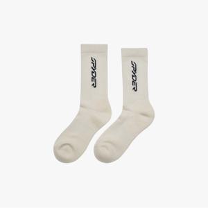 [스파이더] 남성 울 블렌딩 레터링 중목 양말 SPJFANSC301MWHT