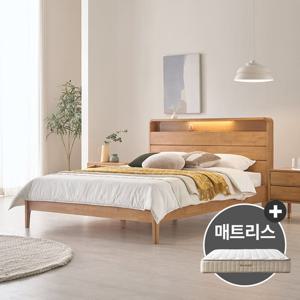 핀란디아 로렌스 원목 퀸침대Q+독립매트