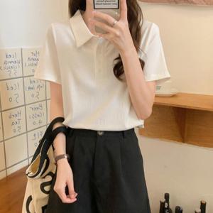 [리빌모아]여자 데일리 골지 카라 반팔 셔츠 JSW-SHH-SP0000CDW-