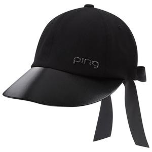 [핑골프][양말증정]여성 와이드챙 뒷리본 볼캡 121D3CP151_BK