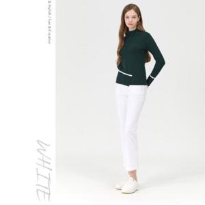 [엘르골프]밴드 라인 포인트 세미나팔팬츠6J61601화이트 02_CC