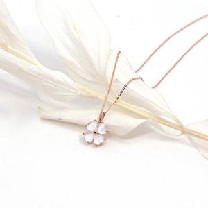 14k 하트 자개 꽃 목걸이 OPPKN917