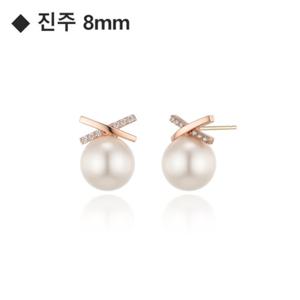 로이드 스톤 크로스 진주 14k 귀걸이 LPFM4060G