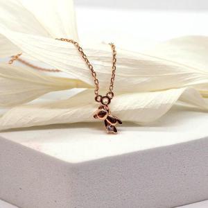 14k 매달려있는 곰돌이 큐빅 목걸이 OPDLN7791