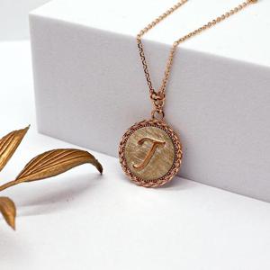 14k 투톤 J이니셜 서클 목걸이 OPDLN7552