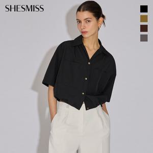 [쉬즈미스] 오버핏 스트링 크롭 셔츠_SWWSTO31020