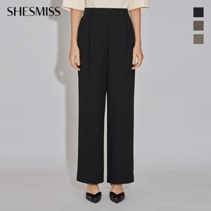 [쉬즈미스] 백 밴딩 원턱 와이드 팬츠_SWWSLO32040