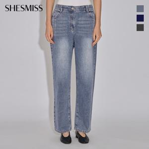 [쉬즈미스] 테이퍼드 밴딩 데님 팬츠_SSMSLO32040