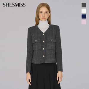 [쉬즈미스] 트위드 브이넥 자켓_SWWJKO31040
