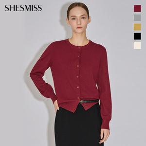 [쉬즈미스] 베이직 라운드넥 니트 가디건_SSKCDO32070
