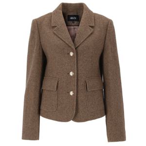 [에이비에프지]골드 단추 포인트 해링본 숏 울 재킷 APY4HJ07J