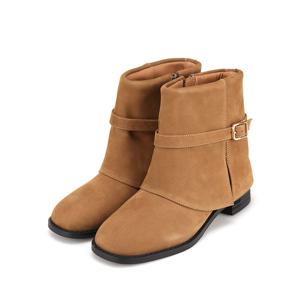 [바바라(슈즈)]소가죽 경량창 폴딩 앵클부츠 BBH835BK