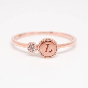14k L이니셜 큐빅 반지 OPDLR4105